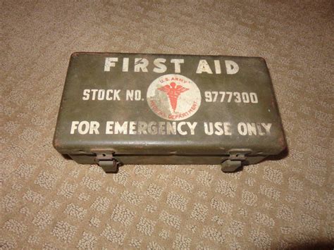 vintage military metal val medical box|Vintage Medical Metal Box .